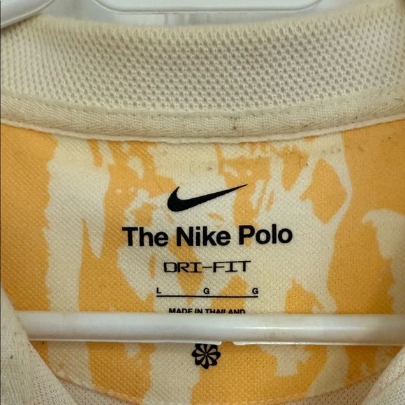 Yellow Patterned Men's Nike Polo Shirt - Picture 2 of 2